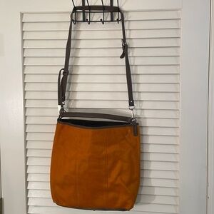 Gianni Chiarini Orange Animal Hair Convertible Shoulder/Crossbody Bag
